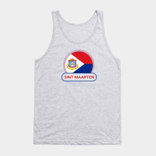 Sint Maarten Country Badge - Sint Maarten Flag Tank Top